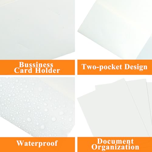 pmybupo 100Pcs White Folders with Pockets and Business Card Holder,2 Pocket Folders for School,Home or Office,Durable Heavy Duty File Folders - color: White