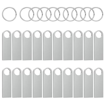 ABLAZE 2GB Flash Drive 20 Pack, Metal USB 2.0 Thumb Drives with Keychains USB Sticks Pendrives (Sliver) - color: 20 Pack, size: 2GB
