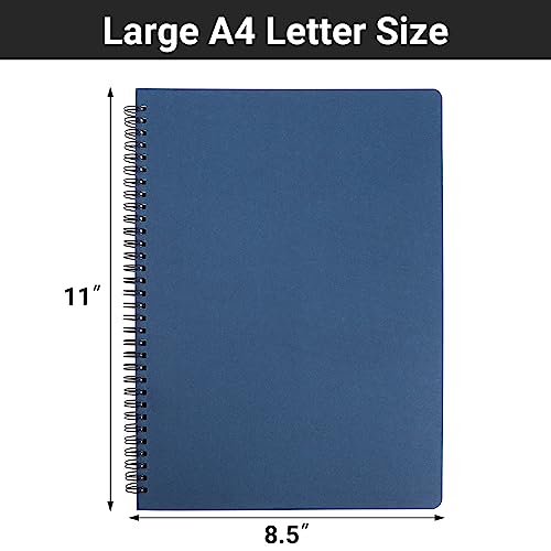EUSOAR Spiral Notebook, 3 Packs A4 8.5"x11" Notebooks College Ruled, 120Pages/ 60Sheets Lined Composition Notebook，Thick Paper Notebook Journals Student Office Traveling Diary-Black,Royal Blue,Coffee - color: Black/Royal Blue/Coffee, size: 3Packs