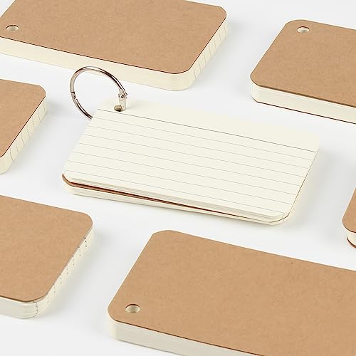 zmybcpack 6 Pack 360 Pcs 3x5 Inches Lined Flash Cards with Binder Rings | Ruled Index Cards Study Cards Lined Note Cards for Studying, School, Memory, 60 Sheets Each Pack - size: 3"x5"(6pack lined)