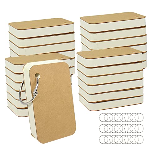 zmybcpack 24 Pack 2.2x3.5 Inches Blank Flash Cards with Binder Rings | Blank Easy Flip Index Card Mini Study Cards for Studying, 60 Sheets Each Pack - size: 2.2"x3.5"(24pack blank)
