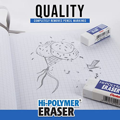 Pentel Hi-Polymer Block Eraser, Small, Box of 48 (ZEH-05) - size: 48 Pack