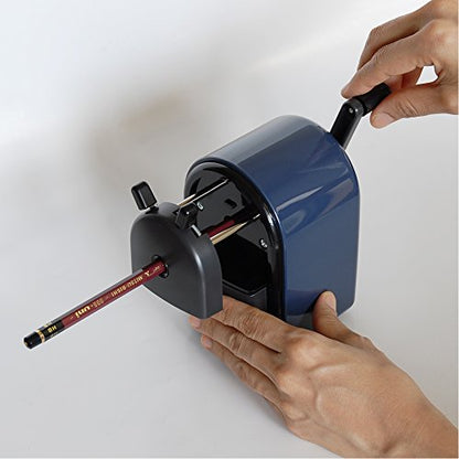 Uni KH-20 Hand Crank Wooden Pencil Sharpener - Blue (japan import) - color: Blue