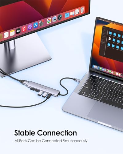 LENTION 6-in-1 USB C Hub, 4K@30Hz HDMI, 100W PD, 1 USB 3.0, 3 USB 2.0 | Ideal for Work & Study, Stable Driver 3.0 Certified, Compatible with macOS, iOS/iPadOS, Windows & ChromeOS (CH17, Space Gray) - color: Space Gray