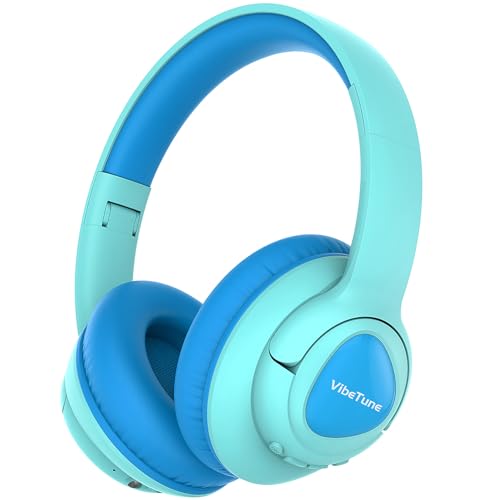 VibeTune Kids Bluetooth Headphones, 60H Playtime, Volume Limited 85/94dB, Bluetooth 5.4, Type-C Fast Charging, Foldable Wireless Headphones for Kids, Toddler Headsets with HD Mic-Blue Macaron - color: Blue Macaron