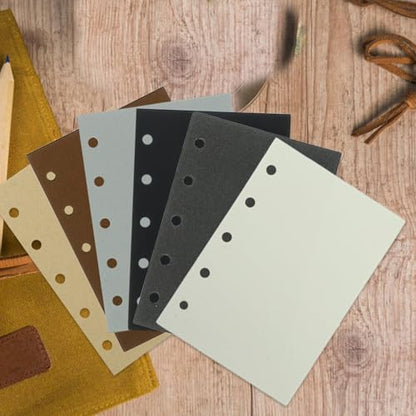 SHERCHPRY A7 Planner Refill Paper 5-hole Loose Leaf Notebook Inserts 74x105mm 300 Sheets Coffee Vintage Blank Notepad Refill for Ring Binder Organizers