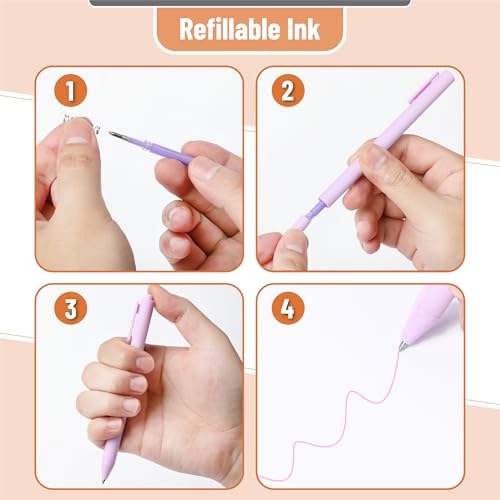 Mr. Pen- Retractable Gel Pens, 8 Pack, Macaron Pastel Color Ink | Fine Point 0.7 mm, Fast Dry, Smooth Writing, Cute Gel Ink Pens for Drawing, Writing Planner and School Supplies