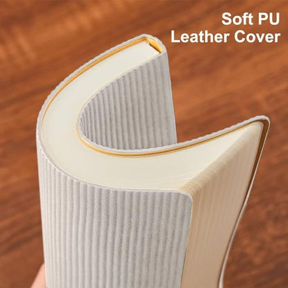 Lined Journal Notebook for Work College Ruled Note Book 5.79"x8.27" A5 PU Leather Daily Journaling 216 Pages for Women Men Writing Home School Supplies Business (Grey) - color: 06-Grey-1pack, style: A5 Lined 216pages
