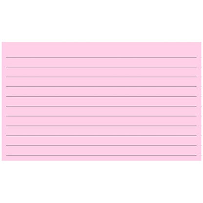 Colonial Cards: 150 Color Cardstock 3" x 5" Index Cards, Pink, Lined Landscape Format - color: pink