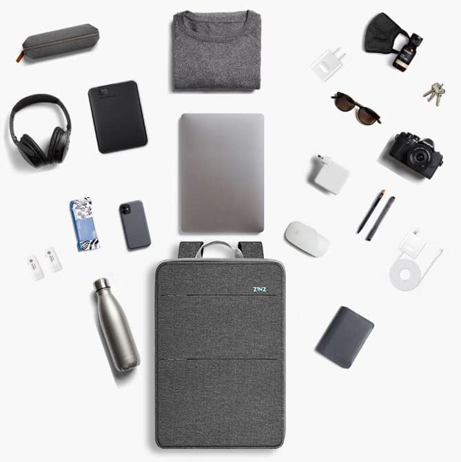 ZINZ Slim & Expandable Laptop Backpack Water Resistant Backpack Travel Backpack Compatible with MacBook Air/Pro/Neo 13-14 inch, XPS 13/14, Surface 13.5" and Most 13-14 Notebooks，G01Y01 - color: G01y01, size: 13"-14"