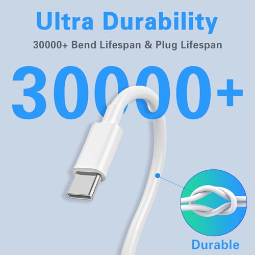Gartmost [5-Pack] USB C to C 60W Fast Charging Cable, 480 Mbps Data Transfer【5 * 3.3ft】,PD 3.0 Compatible with iPhone 15/16 Plus Pro Pro Max, MacBook Pro/Air, iPad Pro/Air/mini and More（White） - size: 3.3ft+3.3ft+3.3ft+3.3ft+3.3ft