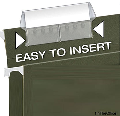 1InTheOffice Plastic Clear Tabs, and Inserts 2" x 5/8", 100/Pack (2") - size: 2"