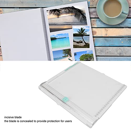 Portable Paper Cutter, Foldable Paper Trimmer with Concealed Blade and Non - Slip Base, Accurate Cutting Tool with Measurement Guide for Home School Office Use