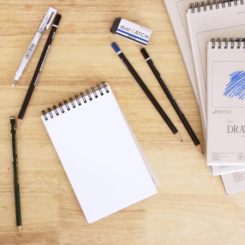 Hartem - Drawing Paper | Wirebound Pad of 60 Sheets | 90g/m2 Weight | Size A6 (14,8 x 10,5 cm) - Artist Paper for Adults and Students - Sketch Book, Mixed Media, Markers and Art Journaling - size: A6 (14,8 x 10,5 cm)