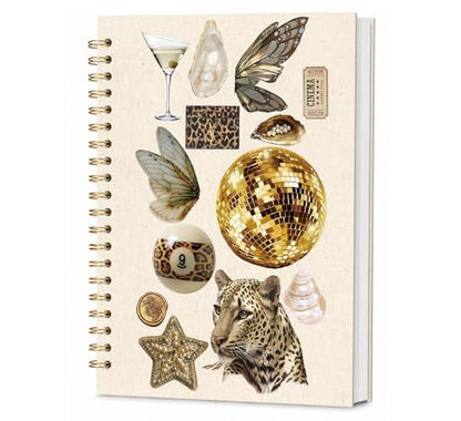 KDHTY Cute Y2K Spiral Notebook for Women,Y2k Preppy School Supplies,Cute Composition Leopard Journal Girly Notebook for Teens Girls Back to School Supplies for College Student Work School,5.5x8.3 - style: preppyball 3