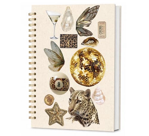KDHTY Cute Y2K Spiral Notebook for Women,Y2k Preppy School Supplies,Cute Composition Leopard Journal Girly Notebook for Teens Girls Back to School Supplies for College Student Work School,5.5x8.3 - style: preppyball 3