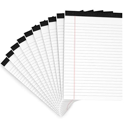 10 Pack Legal Pads Writing Pad 5x8 Inch Lined Writing Note Pads Grocery List Notepad Narrow Ruled Writing Pads 5x8 White Small Legal Pad 30 Sheets To Do Notepad 80GSM Paper for School, College, Office - color: White-10P