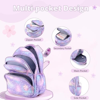 3Pcs Rolling Backpack for Girls Dream Princess Wind Bookbag with Wheels Travel Bag Trolley School Bag with Lunch Box Blue - color: 3 Pcs Blue-2 Wheels, size: 3 Pcs 2 wheels