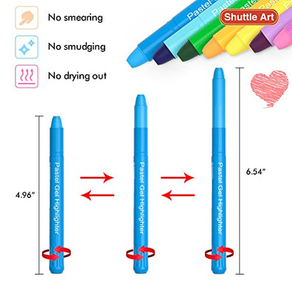 Shuttle Art 10 Pastel Colors Gel Highlighters,Bible Highlighters,No Bleed Through, Bible Journaling Supplies,Great for Journaling, Highlighting and Studying - color: 10 Pastel Colors