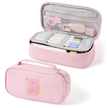 YOOLIFE Pencil Case for Girls, Cute Pencil Pouch Pen Case, Large Capacity Aesthetic School Supplies for Teen Girls, B (Pink) - color: Pink, style: B