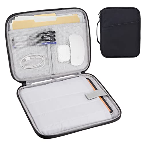 iPad Sleeve 12.9", Padded Tablet Case with Pockets (Black) - color: Black, size: 12.9