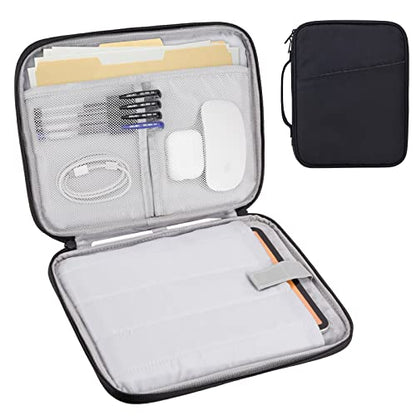 iPad Sleeve 12.9", Padded Tablet Case with Pockets (Black) - color: Black, size: 12.9