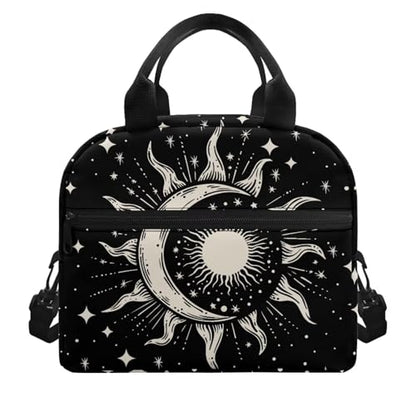 Lunch Box for Girls 10-12 Moon and Sun Preschool Lunch Box Kids 4-6 Kindergarten Meal Bag 6-8 Toddler Elementary School Children Lightweight Adjustable Shoulder Strap Leak Resistant - color: Moon and Sun