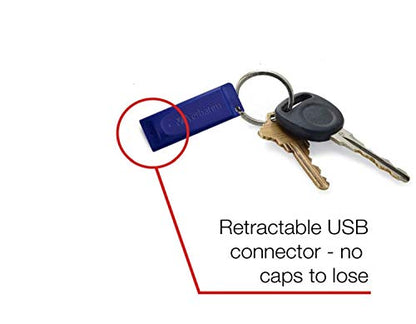 Verbatim 98659 128GB USB 2.0 Flash Drive - Cap-Less & Universally Compatible - Blue - size: 128 GB