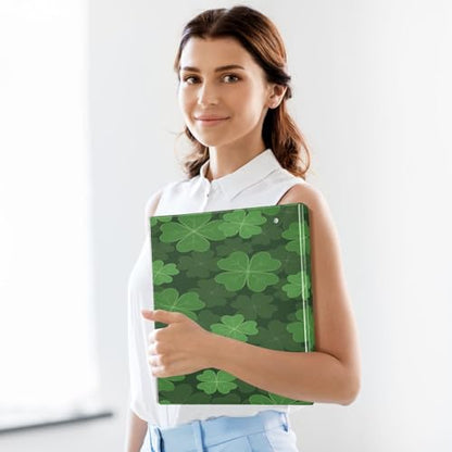 Saint Patrick's Day Clover 3-Ring Binder,1.5 Inch D-Ring Organizer Folder Clipboard Binder for Work Office School - color: Coloe10