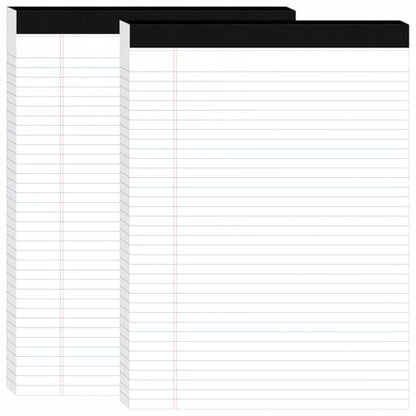 2Packs Legal Pads 8.5 x 11 Inch, 50Sheets/Pack, College Ruled & Perforated White Writing Pads, Pads of Paper 8.5 x 11, Lined Note Pads with Sturdy Backing for Office, Business & School Supplies - color: White, style: 2 Pads-50 Sheets/Pads