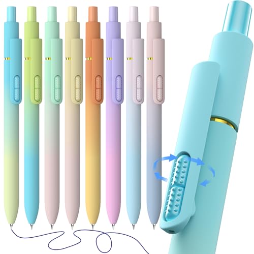 Hiacry 8 Pcs Gel Pens - 0.7mm Fine Point Quick-Dry Blue Ink Fidget Pens | Smooth Writing Pens, No Bleed, No Smear, Note Taking Journaling, School Office Supplies for Men & Women (Gradient 8Pcs) - color: Gradient Blue Ink -8pcs