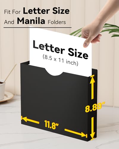 ANSOOK Letter Size File Jackets & File Pockets,Heavy Duty 1" Expansion Manila File Folder for File Cabniet,12 Pack Manila File Jackets with Straight Cut Tab,Job Folder File Jackets - color: Black, size: 1" Expansion