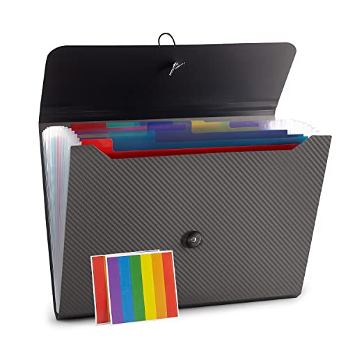 Nicfaec Expanding File Folder, File Organizer,13 Pockets, Grey, File Organizer Accordion Filing Folder for Documents, Aesthetic Paper Organizer Folder for Work, School, Home, Office - color: 1pcs-grey