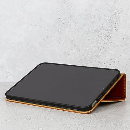 Casemade Real Leather Case Compatible with iPad mini 7 (A17 Pro) / 6th Gen (2021) - Full-Grain Leather Cover, Auto Sleep/Wake, Dual Stand Position (Tan)
