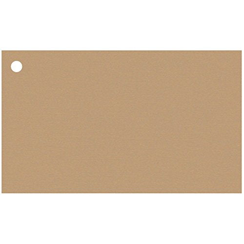 Colonial Cards: 150 Color Cardstock 3" x 5" Index Cards, Unruled with Corner 1-Hole Punched and 4 Binder Rings, Kraft - color: kraft
