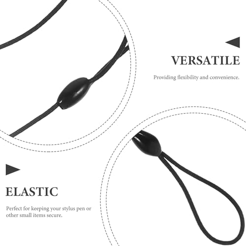 HOMSFOU 10 Pack Elastic Stylus Lanyard, Coil Spring Anti-Loss Strap for Tablet Touchscreen Stylus, Flexible Plastic Cord for Drawing, Office and School Use