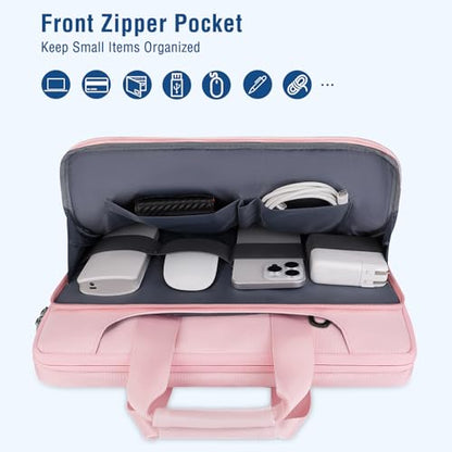 MOSISO 360 Protective Laptop Bag 15.6 inch, 15-16 inch Computer Bag Compatible with MacBook Air 15 inch/Pro 16 inch, HP,Dell,Lenovo,Asus,Notebook, Laptop Carrying Case with Strap&Handle, Pink - color: Pink, size: 16 inch
