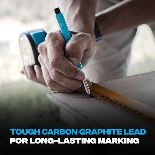 OX Tools 2.88 mm Tuff Carbon Marking Carpenter Pencil Lead Refills – 10 Pack Break Resistant Graphite Replacements for Construction, Woodworking & Deep‑Hole Mechanical Pencils - style: 10 Refill Leads – Graphite