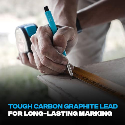 OX Tools 2.88 mm Tuff Carbon Marking Carpenter Pencil Lead Refills – 10 Pack Break Resistant Graphite Replacements for Construction, Woodworking & Deep‑Hole Mechanical Pencils - style: 10 Refill Leads – Graphite