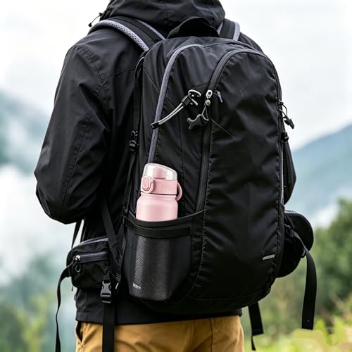 GOPPUS Insulated Water Bottle 20oz Stainless Steel BPA-Free Sports Bottle Ideal for School and Travel Silicone Spout Lid Prevents Leaks, Sweat, and Dust (Pink) - color: Pink