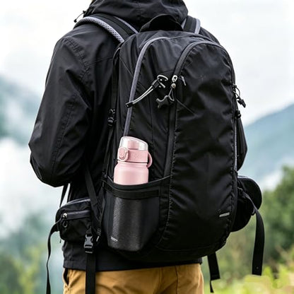 GOPPUS Insulated Water Bottle 20oz Stainless Steel BPA-Free Sports Bottle Ideal for School and Travel Silicone Spout Lid Prevents Leaks, Sweat, and Dust (Pink) - color: Pink