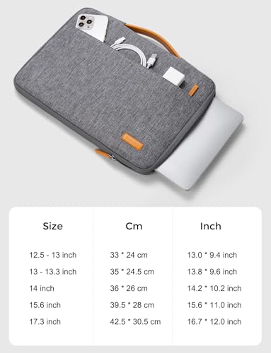 DOMISO Laptop Case Sleeve Protective Cover Compatible with MacBook Air 13 M4 M3 M2,MacBook Pro M2 M1,iPad Air/Pro,13 inch Dell,Lenovo, HP,Asus,Waterproof Computer Cases Bag with Handle,Grey - color: Grey, size: 13" for MacBook Air/Pro