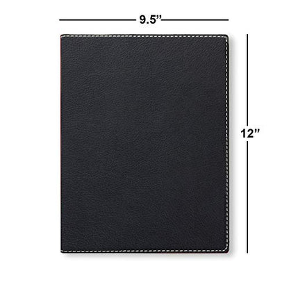 Large 9.5" X 12" Portfolio Notepad, Monarch Butterfly, Personalized Engraving Included (Black with Silver) - color: Black With Silver Engraving, size: Large 9.5 X 12