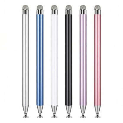 6 PCS Stylus Pen for Touchscreen, 2in1 Universal Stylus for Nintendo Switch | Metal Barrel, High-Precision Disc Tip Capacitive Stylus Pencil for Apple iPad/Ayn Thor/iPhone/Android Smartphones and Tablets