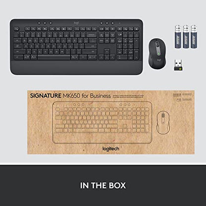 Logitech Signature MK650 Combo for Business Keyboard and Mouse - Graphite | Logi Bolt, Bluetooth, SmartWheel, globally certified, Windows, Mac, Chrome, Linux compatible, designed for business - color: Graphite, style: Combo w. Small Mouse