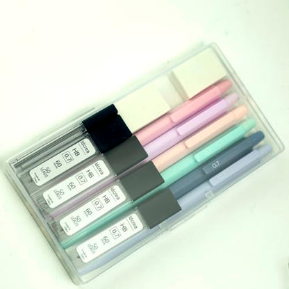 Aesthetic 0.7mm Mechanical Pencil Set 6-Pack Pastel Break-Resistant | Premium Break-Resistant Lead