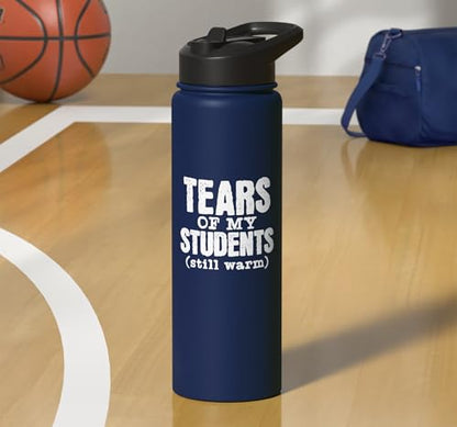 Funny School Teacher - Tears Of My Students Stainless Steel Insulated Water Bottle - color: Navy Blue