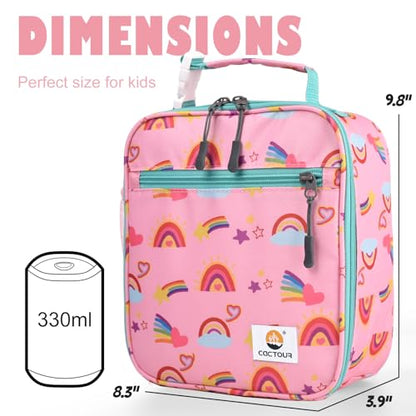 CaCTOUR Lunch Box Kids,Premium Insulated Lunch Bag for Girls Boys,Soft Bag Mini Cooler Back to School Thermal Reusable Lunch Bag for Work School Picnic (Rainbow) - color: C-Rainbow