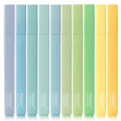 Vitoler Highlighters, Cute Assorted Colors, No Bleed Chisel Tip,10Pcs | Cute Pastel,No Bleed,Bible Study for Journaling Planner Notes School Supplie - color: Bible Color, size: 10