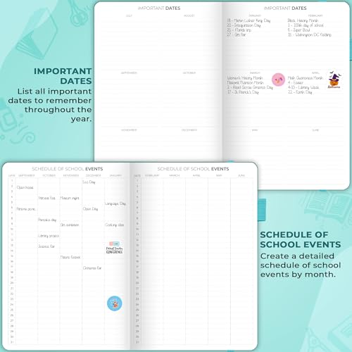 Clever Fox Teacher Planner, School & Homeschool Book, B5 Size Turquoise | Undated, 7x10, lay-flat binding, heavy-duty hardcover, teacher lesson weekly & daily planner, homeschool supplies - color: Turquoise, size: Smaller than A4 (7″ x 10″)